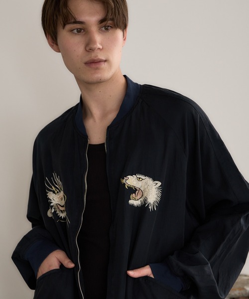 REMI RELIEF（レミレリーフ）の「REMI RELIEF/レミレリーフ キュプラ綿ツイルブルゾン(刺繍:龍)（ブルゾン・メンズ・ブラック系・XL/M）」の11枚目の写真