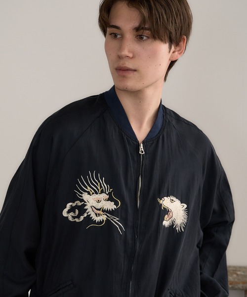 REMI RELIEF（レミレリーフ）の「REMI RELIEF/レミレリーフ キュプラ綿ツイルブルゾン(刺繍:龍)（ブルゾン・メンズ・ブラック系・XL/M）」の10枚目の写真