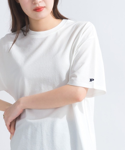 PICCIN（ピッチン）の「スラブ地ビッグTシャツ（Tシャツ/カットソー・レディース・グレー/ブラック/カーキ/オフホワイト・M）」の2枚目の写真