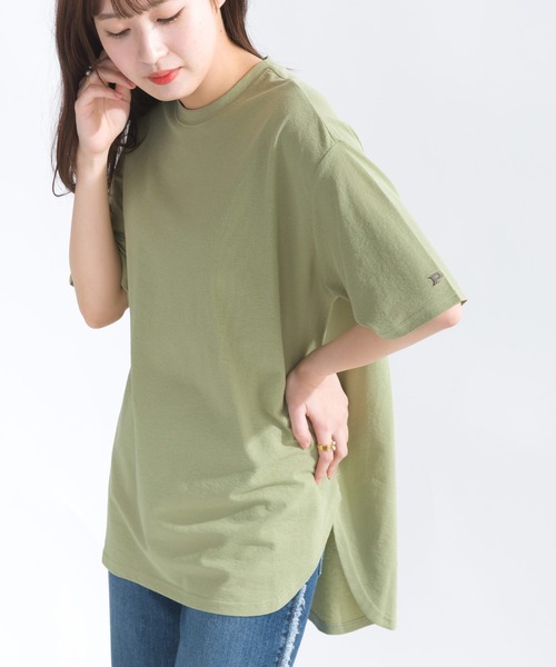 PICCIN（ピッチン）の「スラブ地ビッグTシャツ（Tシャツ/カットソー・レディース・グレー/ブラック/カーキ/オフホワイト・M）」の4枚目の写真