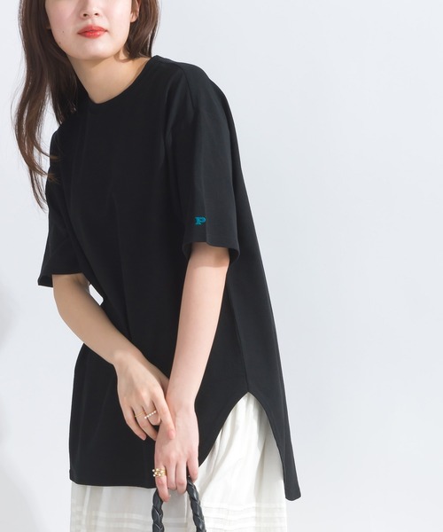 PICCIN（ピッチン）の「スラブ地ビッグTシャツ（Tシャツ/カットソー・レディース・グレー/ブラック/カーキ/オフホワイト・M）」の3枚目の写真