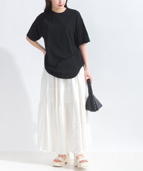 PICCIN（ピッチン）の「スラブ地ビッグTシャツ（Tシャツ/カットソー・レディース・グレー/ブラック/カーキ/オフホワイト・M）」の17枚目の写真