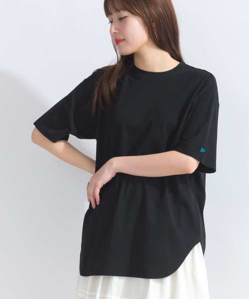 PICCIN（ピッチン）の「スラブ地ビッグTシャツ（Tシャツ/カットソー・レディース・グレー/ブラック/カーキ/オフホワイト・M）」の13枚目の写真