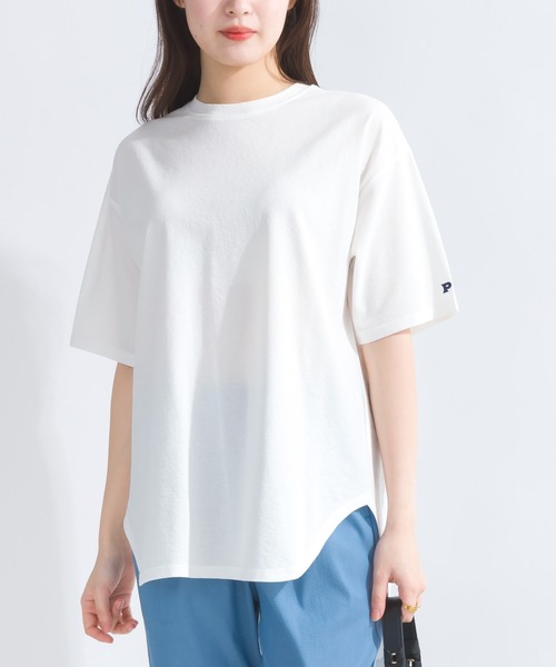 PICCIN（ピッチン）の「スラブ地ビッグTシャツ（Tシャツ/カットソー・レディース・グレー/ブラック/カーキ/オフホワイト・M）」の5枚目の写真