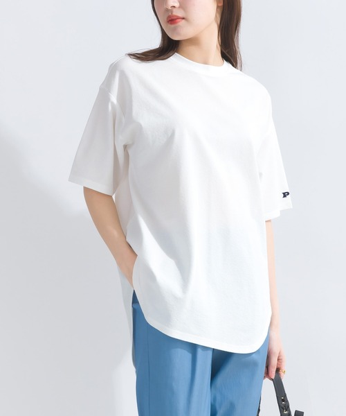 PICCIN（ピッチン）の「スラブ地ビッグTシャツ（Tシャツ/カットソー・レディース・グレー/ブラック/カーキ/オフホワイト・M）」の6枚目の写真