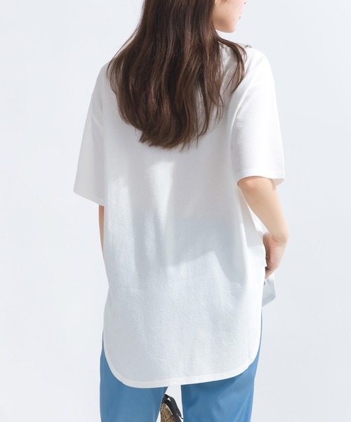 PICCIN（ピッチン）の「スラブ地ビッグTシャツ（Tシャツ/カットソー・レディース・グレー/ブラック/カーキ/オフホワイト・M）」の7枚目の写真