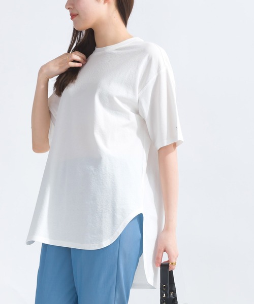 PICCIN（ピッチン）の「スラブ地ビッグTシャツ（Tシャツ/カットソー・レディース・グレー/ブラック/カーキ/オフホワイト・M）」の8枚目の写真