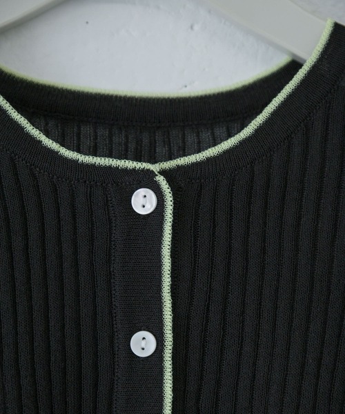 SENSE OF PLACE by URBAN RESEARCH（センスオブプレイスバイアーバンリサーチ）の「シアーカーディガン（カーディガン/ボレロ・レディース・ブラック/オレンジ/ライトグレー・ONE）」の20枚目の写真