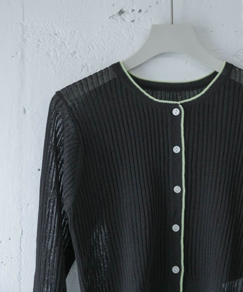 SENSE OF PLACE by URBAN RESEARCH（センスオブプレイスバイアーバンリサーチ）の「シアーカーディガン（カーディガン/ボレロ・レディース・ブラック/オレンジ/ライトグレー・ONE）」の19枚目の写真