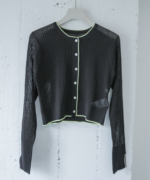 SENSE OF PLACE by URBAN RESEARCH（センスオブプレイスバイアーバンリサーチ）の「シアーカーディガン（カーディガン/ボレロ・レディース・ブラック/オレンジ/ライトグレー・ONE）」の18枚目の写真