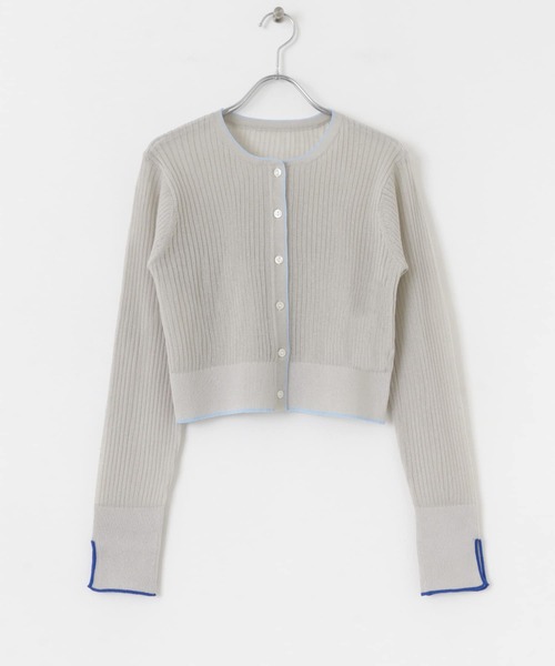 SENSE OF PLACE by URBAN RESEARCH（センスオブプレイスバイアーバンリサーチ）の「シアーカーディガン（カーディガン/ボレロ・レディース・ブラック/オレンジ/ライトグレー・ONE）」の13枚目の写真