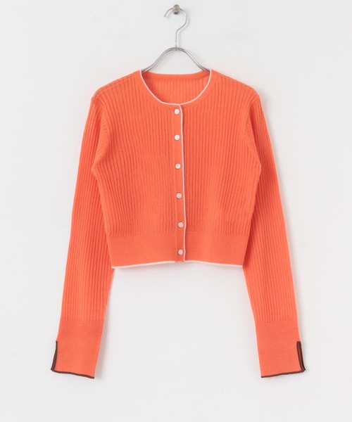 SENSE OF PLACE by URBAN RESEARCH（センスオブプレイスバイアーバンリサーチ）の「シアーカーディガン（カーディガン/ボレロ・レディース・ブラック/オレンジ/ライトグレー・ONE）」の11枚目の写真