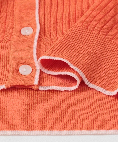 SENSE OF PLACE by URBAN RESEARCH（センスオブプレイスバイアーバンリサーチ）の「シアーカーディガン（カーディガン/ボレロ・レディース・ブラック/オレンジ/ライトグレー・ONE）」の9枚目の写真