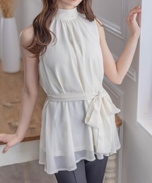 clear | スカーフ付きウエストリボンシフォンチュニック≪2024SS新作≫(チュニック)