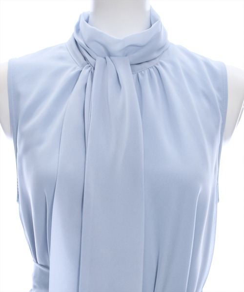 clear（クリア）の「スカーフ付きウエストリボンシフォンチュニック［ノースリーブ 大人 フェミニン］≪再入荷≫（チュニック・レディース・アイボリー/サックスブルー/ブラック・F）」の15枚目の写真