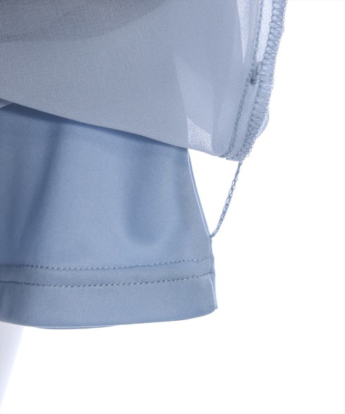 clear（クリア）の「スカーフ付きウエストリボンシフォンチュニック［ノースリーブ 大人 フェミニン］≪再入荷≫（チュニック・レディース・アイボリー/サックスブルー/ブラック・F）」の18枚目の写真