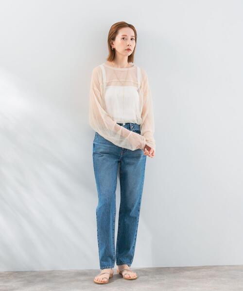 URBAN RESEARCH ROSSO WOMEN(アーバンリサーチ ロッソ)の「provoke シアーフットボールTシャツ(Tシャツ/カットソー・レディース・ホワイト/ライトベージュ/ブラック・FREE)」の7枚目の写真