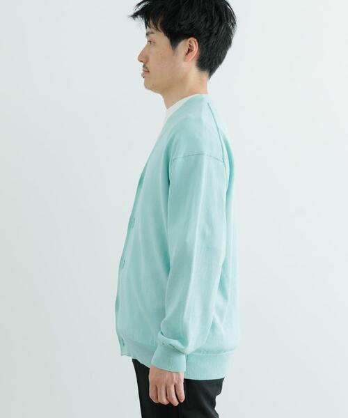 ITEMS URBANRESEARCH（アイテムズ アーバンリサーチ）の「ハイゲージ天竺ニット カーディガン（カーディガン/ボレロ・メンズ・ミント/ブラック・MEDIUM/LARGE）」の10枚目の写真