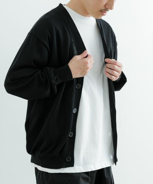 ITEMS URBANRESEARCH（アイテムズ アーバンリサーチ）の「ハイゲージ天竺ニット カーディガン（カーディガン/ボレロ・メンズ・ミント/ブラック・MEDIUM/LARGE）」の21枚目の写真