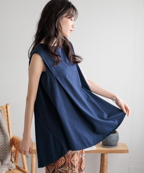 LOWRYS FARM(ローリーズファーム)の「カイテキノウチュニックNS 991857(Tシャツ/カットソー・レディース・オフホワイト/ネイビー/ブラック・FREE)」の1枚目の写真