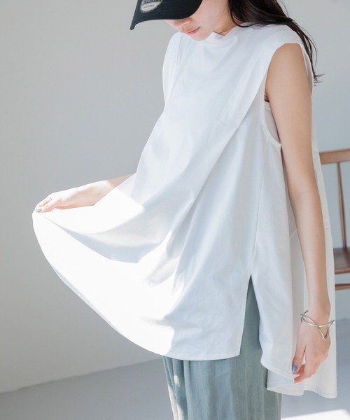 LOWRYS FARM(ローリーズファーム)の「カイテキノウチュニックNS 991857(Tシャツ/カットソー・レディース・オフホワイト/ネイビー/ブラック・FREE)」の8枚目の写真