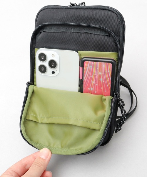 撥水加工 ナイロン スマホポーチ ミニショルダーバッグ