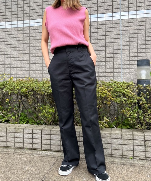 Dickies(ディッキーズ)の「DICKIES ストレッチツイルフレアパンツ(その他パンツ・レディース・ベージュ/ライトベージュ/ブラック・L/M)」の8枚目の写真