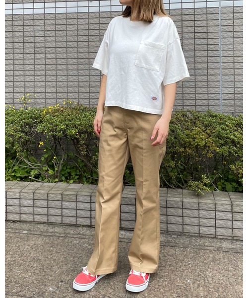 Dickies(ディッキーズ)の「DICKIES ストレッチツイルフレアパンツ(その他パンツ・レディース・ベージュ/ライトベージュ/ブラック・L/M)」の9枚目の写真