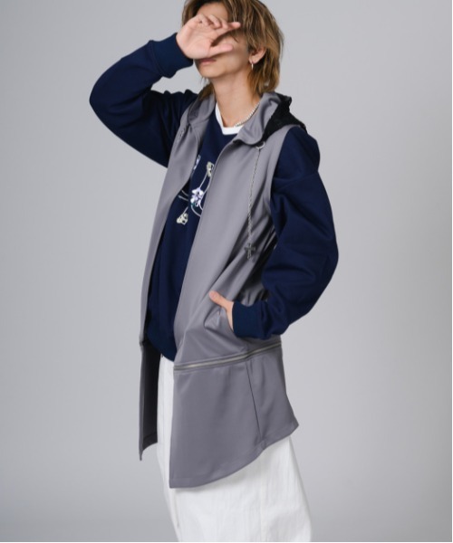 セール】2WAY sleeveless Full-Zip Hoodie / 2WAYノースリーブ