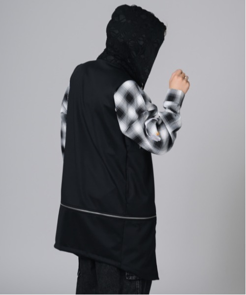 【美品】LÝFT ノースリーブパーカー L 黒 コラボ 受注期間限定！桜咲千依コラボ企画第6弾！コラボZIPパーカー◇桜