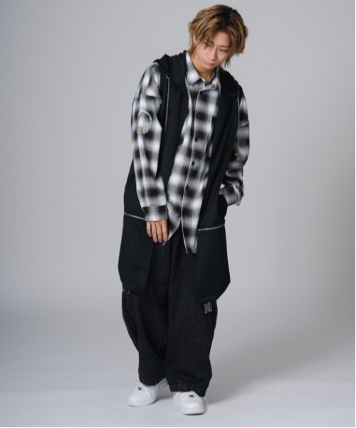 セール】2WAY sleeveless Full-Zip Hoodie / 2WAYノースリーブ