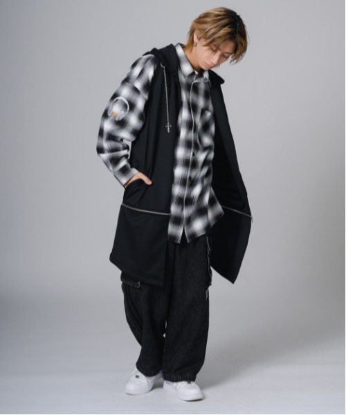2WAY sleeveless Full-Zip Hoodie / 2WAYノースリーブ フルジップパーカー（パーカー）｜REGIEVO（レジエボ）