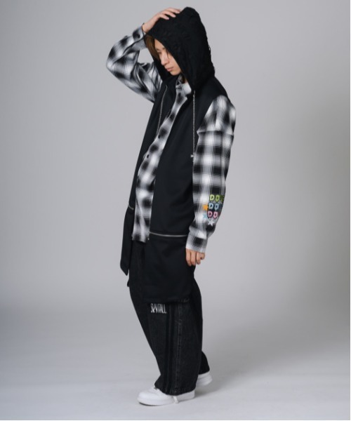セール】2WAY sleeveless Full-Zip Hoodie / 2WAYノースリーブ