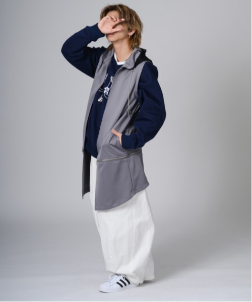 セール】2WAY sleeveless Full-Zip Hoodie / 2WAYノースリーブ
