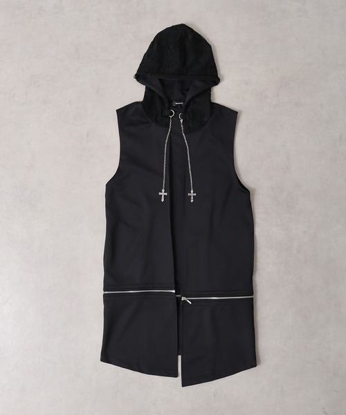 2WAY sleeveless Full-Zip Hoodie / 2WAYノースリーブ フルジップパーカー（パーカー）｜REGIEVO（レジエボ）