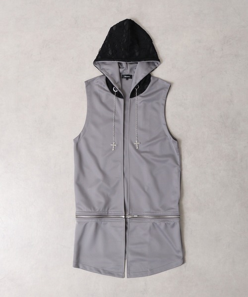 2WAY sleeveless Full-Zip Hoodie / 2WAYノースリーブ フルジップパーカー（パーカー）｜REGIEVO（レジエボ）