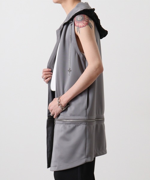 2WAY sleeveless Full-Zip Hoodie / 2WAYノースリーブ フルジップパーカー（パーカー）｜REGIEVO（レジエボ）