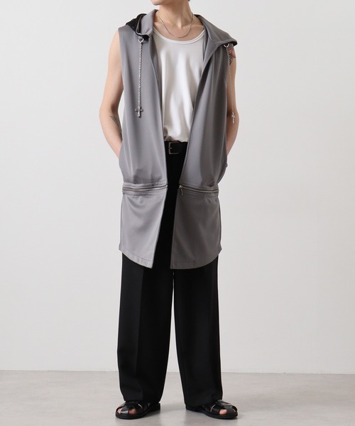 2WAY sleeveless Full-Zip Hoodie / 2WAYノースリーブ フルジップパーカー（パーカー）｜REGIEVO（レジエボ）