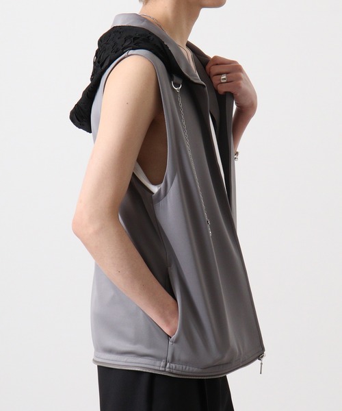 2WAY sleeveless Full-Zip Hoodie / 2WAYノースリーブ フルジップパーカー（パーカー）｜REGIEVO（レジエボ）
