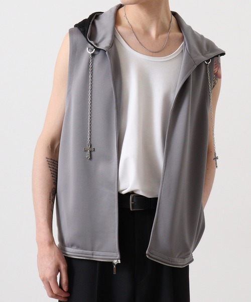 2WAY sleeveless Full-Zip Hoodie / 2WAYノースリーブ フルジップパーカー（パーカー）｜REGIEVO（レジエボ）