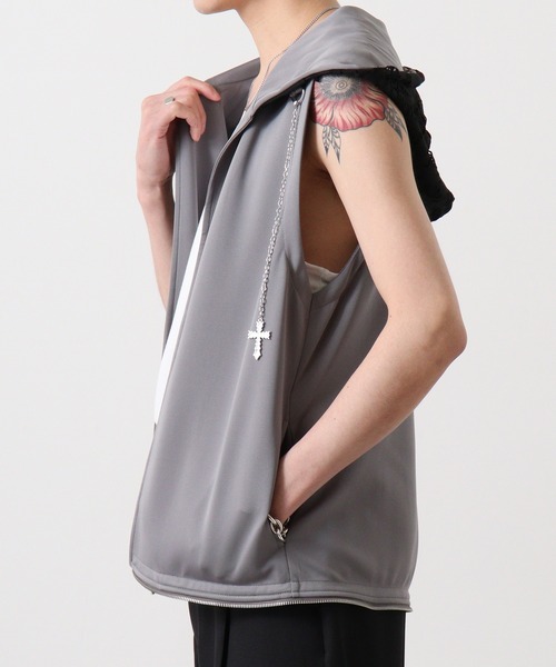 2WAY sleeveless Full-Zip Hoodie / 2WAYノースリーブ フルジップパーカー（パーカー）｜REGIEVO（レジエボ）