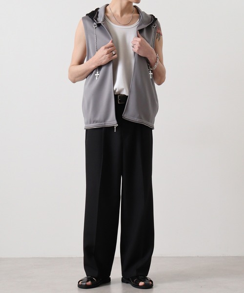 2WAY sleeveless Full-Zip Hoodie / 2WAYノースリーブ フルジップパーカー（パーカー）｜REGIEVO（レジエボ）