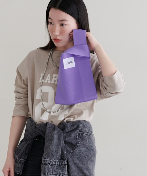 LARUTA(ラルータ)の「【LARUTA】LARUTA miniトートバッグ(ショルダーバッグ・レディース・ピンク/パープル/ブルー/ブラック/ライトベージュ・FREE)」の4枚目の写真