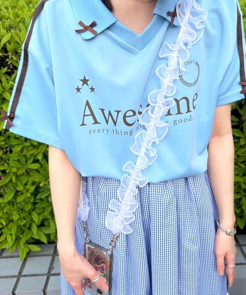 WEGO(ウィゴー)の「WEGO/フリルストラップ(スマホグッズ・レディース・ブラック/グレー/ピンク/ホワイト/イエロー/サックスブルー・FREE)」の1枚目の写真