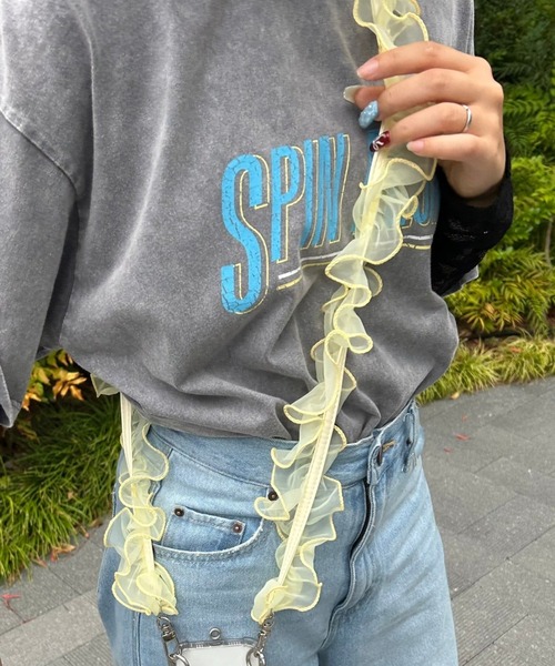 WEGO(ウィゴー)の「WEGO/フリルストラップ(スマホグッズ・レディース・ブラック/グレー/ピンク/ホワイト/イエロー/サックスブルー・FREE)」の15枚目の写真