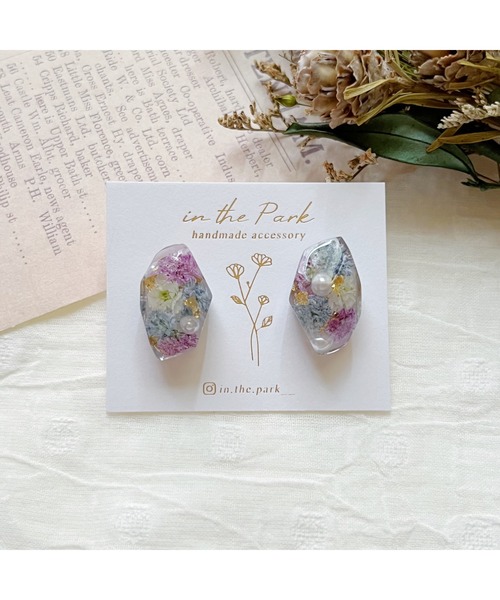 tone（トーン）の「【in the Park】ひとつぶ鉱石ピアス(MA)（ピアス（両耳用）・レディース・パープル系その他/ライトパープル・FREE）」の3枚目の写真