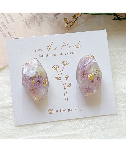 tone（トーン）の「【in the Park】ひとつぶ鉱石ピアス(MA)（ピアス（両耳用）・レディース・パープル系その他/ライトパープル・FREE）」の8枚目の写真
