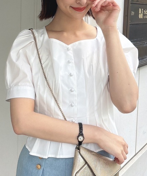 an another angelus(アンアナザーアンジェラス)の「コルセットタックブラウス/ananotherangelus(シャツ/ブラウス・レディース・オフホワイト/ブラック/ブルーグレー・FREE)」の1枚目の写真