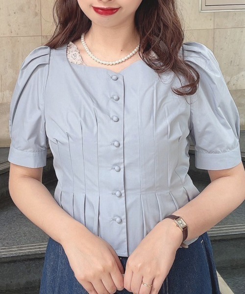 an another angelus(アンアナザーアンジェラス)の「コルセットタックブラウス/ananotherangelus(シャツ/ブラウス・レディース・オフホワイト/ブラック/ブルーグレー・FREE)」の3枚目の写真