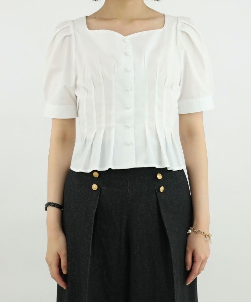 an another angelus(アンアナザーアンジェラス)の「コルセットタックブラウス/ananotherangelus(シャツ/ブラウス・レディース・オフホワイト/ブラック/ブルーグレー・FREE)」の4枚目の写真